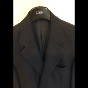 Hugo Boss Navy Blue Blazer, 40S, Patterned Wool